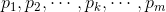 p_1,p_2,\cdots,p_k,\cdots,p_m