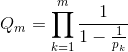 Q_m=\prod^m_{k=1}\frac{1}{1-\frac{1}{p_k}}
