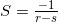 S=\frac{-1}{r-s}